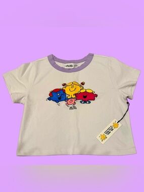 Samii Ryan Little Miss & Mr. Men Crew Neck Graphic Tee - Lavender Trim NEW!